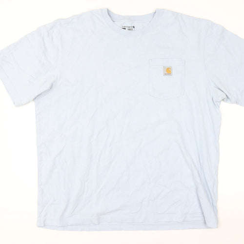 Carhartt Men Blue XL Loose Fit Heavyweight Cotton Crew Neck T-Shirt