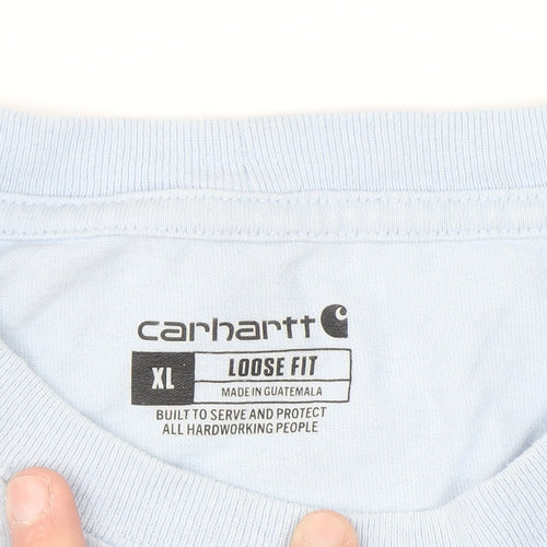 Carhartt Men Blue XL Loose Fit Heavyweight Cotton Crew Neck T-Shirt