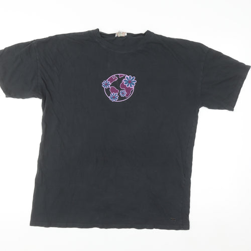 Pacific Republic Teens Black Cotton Graphic T-Shirt Size 8