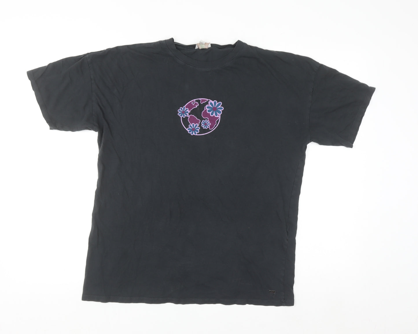 Pacific Republic Teens Black Cotton Graphic T-Shirt Size 8