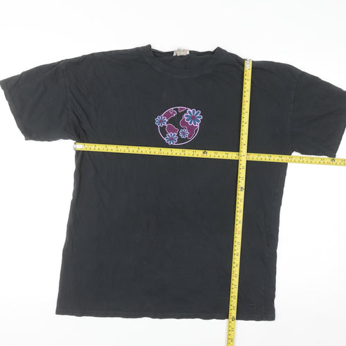 Pacific Republic Teens Black Cotton Graphic T-Shirt Size 8