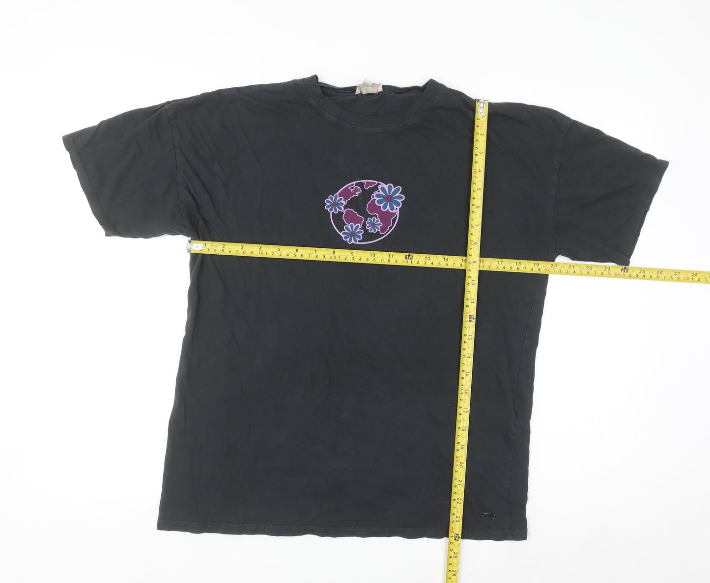 Pacific Republic Teens Black Cotton Graphic T-Shirt Size 8