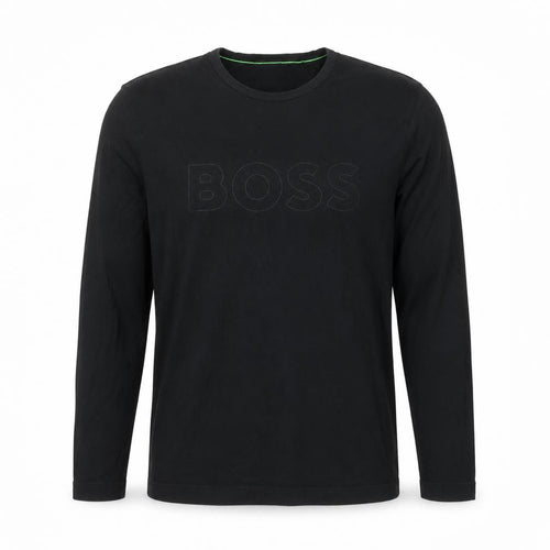 BOSS Mens Black Cotton Long Sleeve Crew Neck Casual Top M