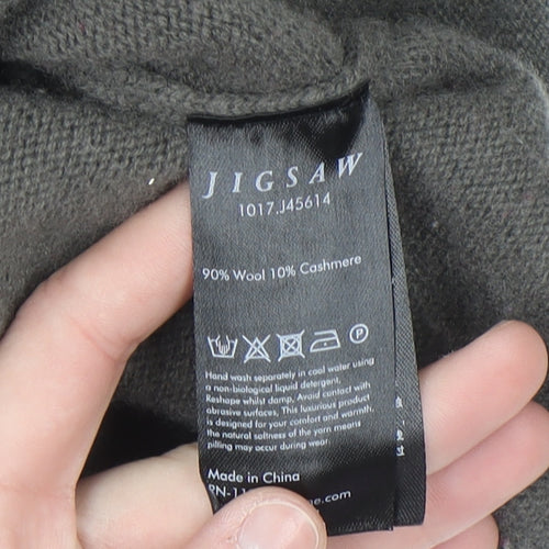 Jigsaw Women's Grey Wool Cashmere V-Neck Cardigan XS