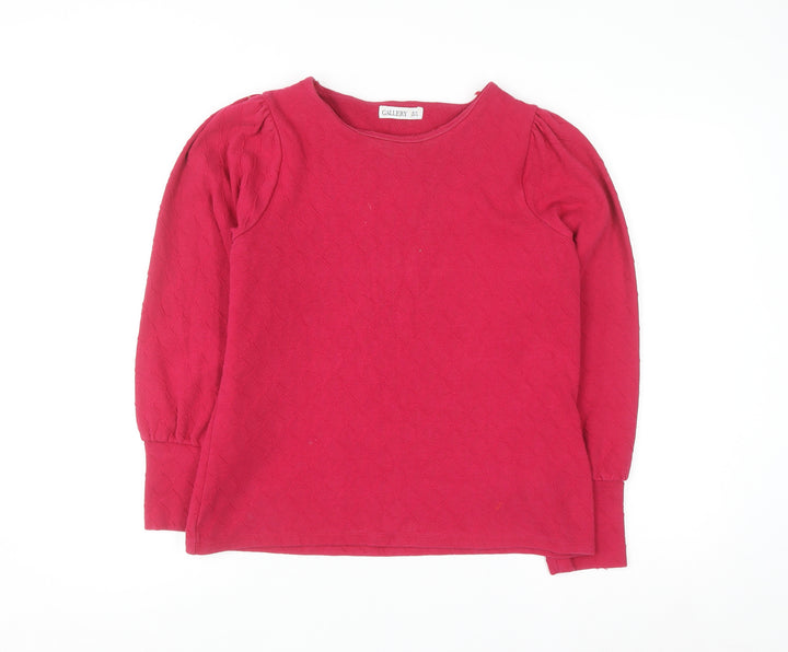Gallery Womens Pink Long Sleeve Crew Neck Pullover Jumper Size 14