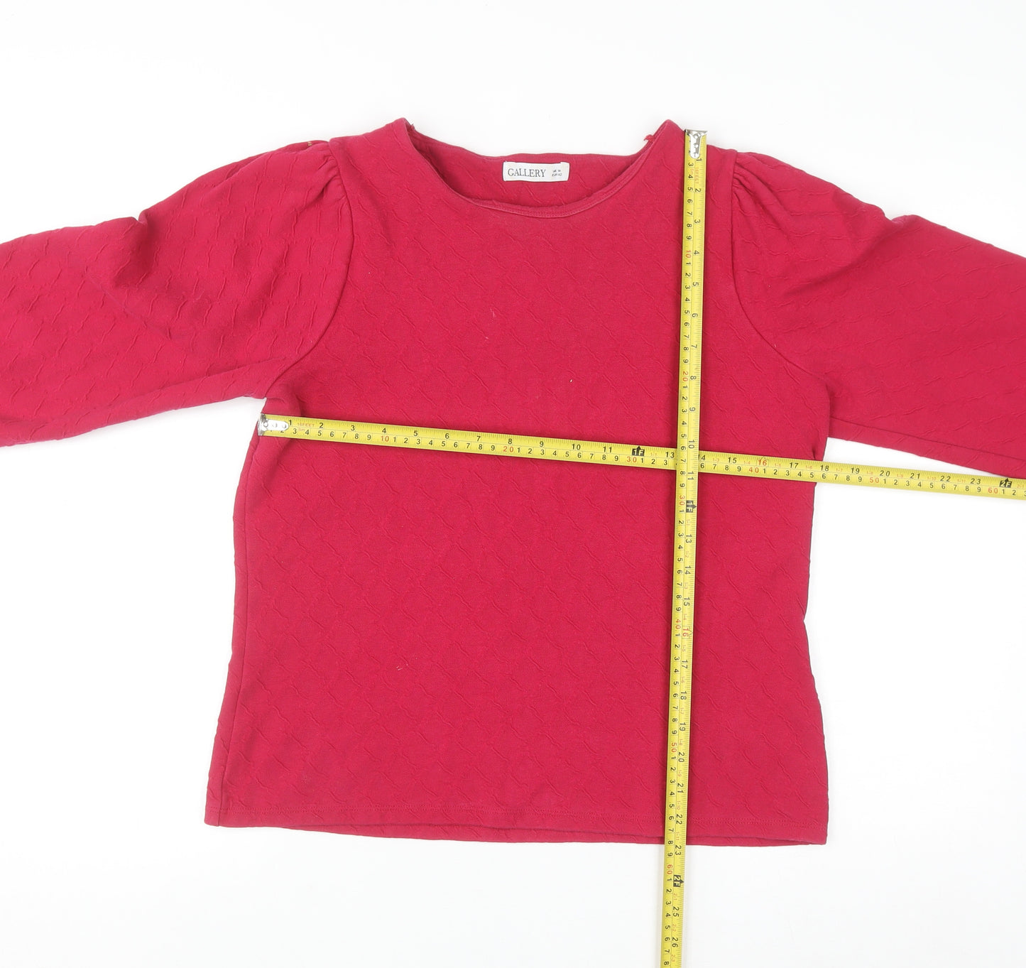 Gallery Womens Pink Long Sleeve Crew Neck Pullover Jumper Size 14