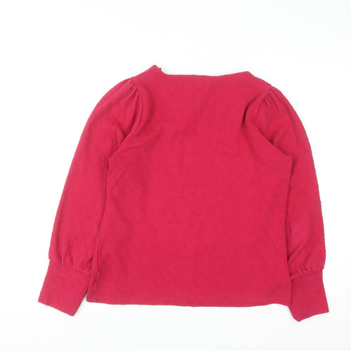 Gallery Womens Pink Long Sleeve Crew Neck Pullover Jumper Size 14