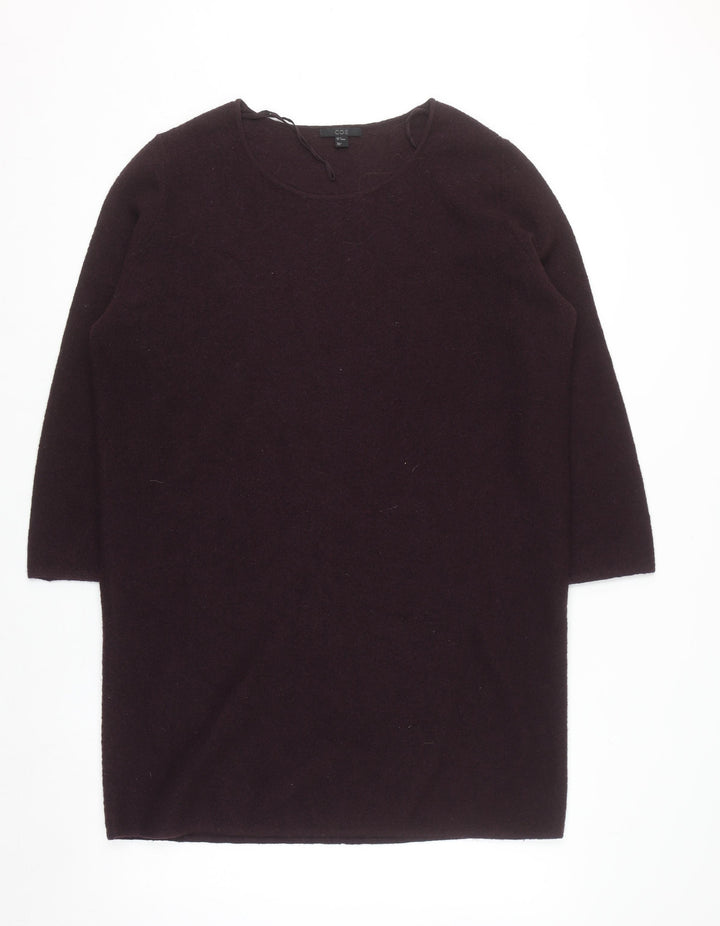 COS Women's Brown Wool Shift Dress Size 12 3/4 Sleeve