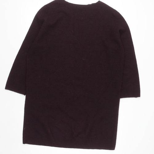 COS Women's Brown Wool Shift Dress Size 12 3/4 Sleeve
