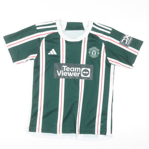 Adidas Boys Green Manchester United Martinez #6 Football Jersey 7-8 Years