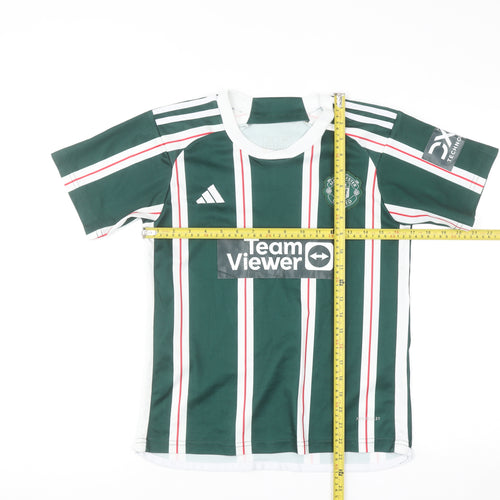 Adidas Boys Green Manchester United Martinez #6 Football Jersey 7-8 Years