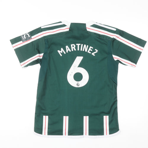 Adidas Boys Green Manchester United Martinez #6 Football Jersey 7-8 Years