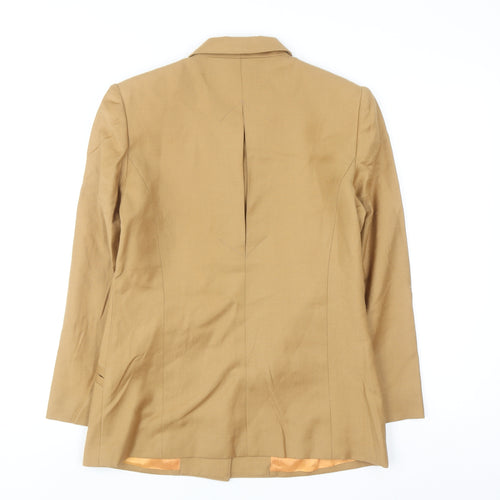 Garey Petites Women Beige Wool Blazer Jacket Size 8 Petite