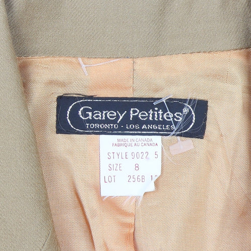 Garey Petites Women Beige Wool Blazer Jacket Size 8 Petite