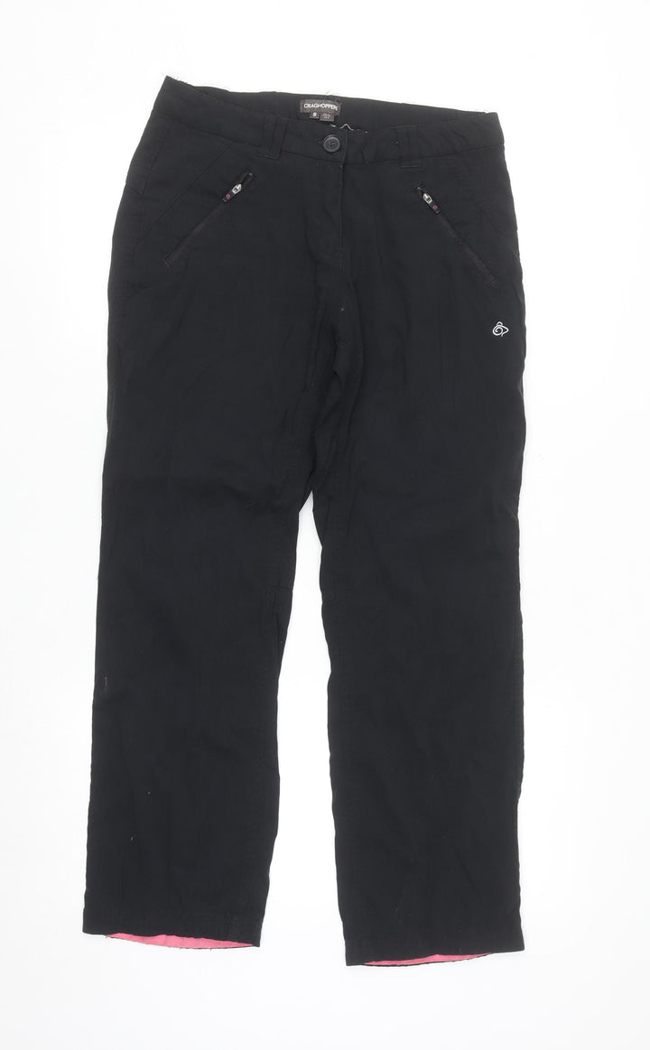 Craghoppers Womens Black Size 10 Cargo Travel Trousers