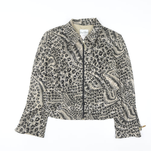 Joseph Ribkoff Women's Multicoloured Sequin Animal Print Zip Jacket Size 12