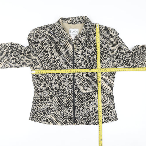 Joseph Ribkoff Women's Multicoloured Sequin Animal Print Zip Jacket Size 12