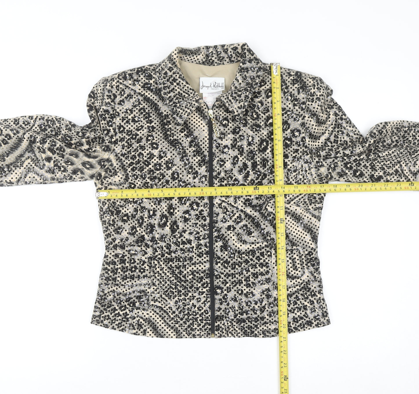 Joseph Ribkoff Women's Multicoloured Sequin Animal Print Zip Jacket Size 12
