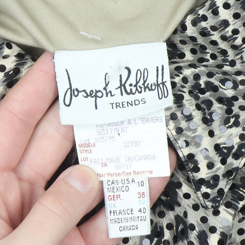 Joseph Ribkoff Women's Multicoloured Sequin Animal Print Zip Jacket Size 12