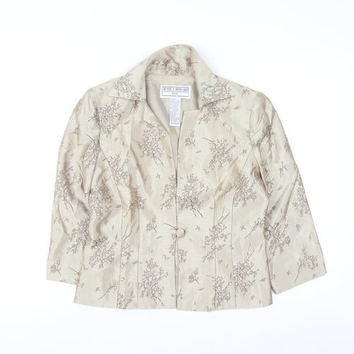 Jessica Howard Petite Beige Floral Brocade Suit Top Size 6