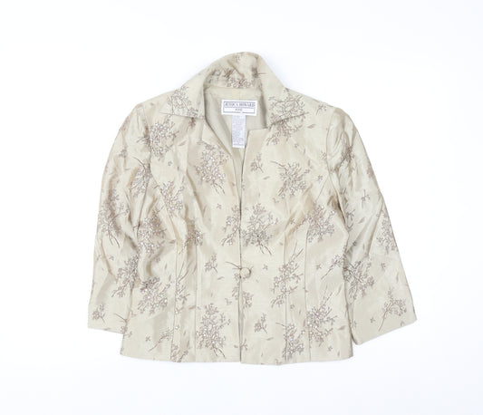 Jessica Howard Petite Beige Floral Brocade Suit Top Size 6