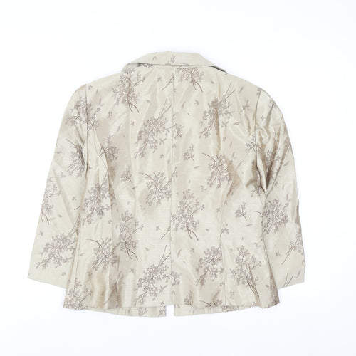 Jessica Howard Petite Beige Floral Brocade Suit Top Size 6