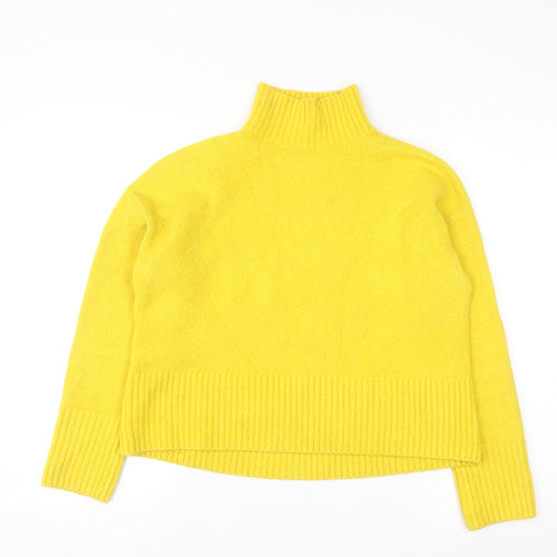 & Other Stories Women Yellow Roll Neck Wool Cotton Blend Jumper XS