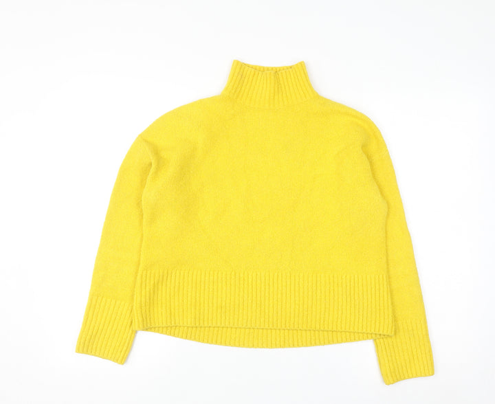 & Other Stories Women Yellow Roll Neck Wool Cotton Blend Jumper XS