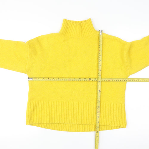 & Other Stories Women Yellow Roll Neck Wool Cotton Blend Jumper XS