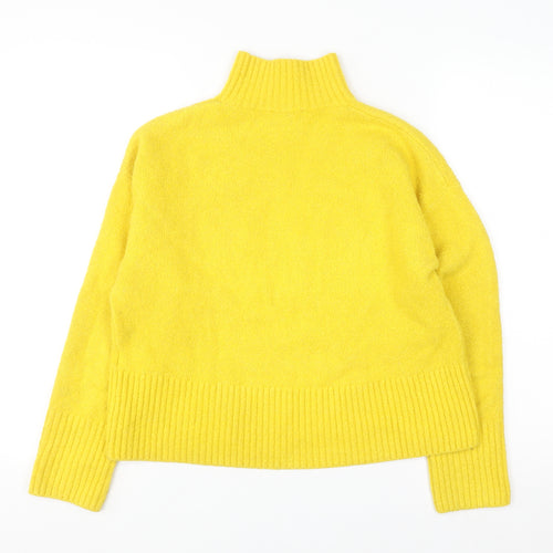 & Other Stories Women Yellow Roll Neck Wool Cotton Blend Jumper XS