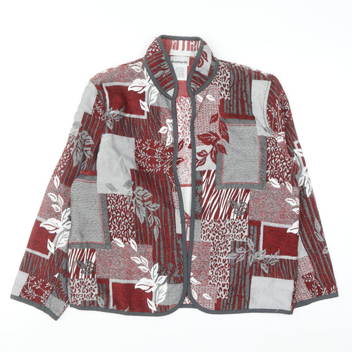 BonWorth Women's Red Patchwork Woven Petite XS Suit Jacket