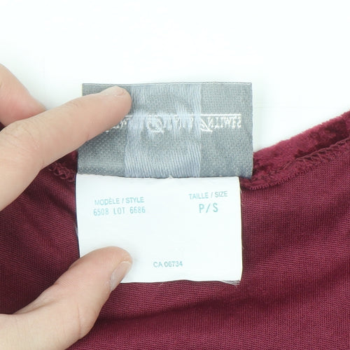 Intimate Details Women's Red Velvet Long Sleeve Bodysuit Size S