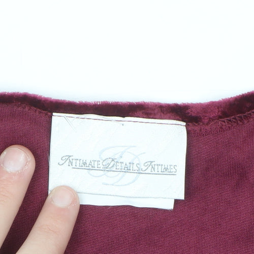 Intimate Details Women's Red Velvet Long Sleeve Bodysuit Size S