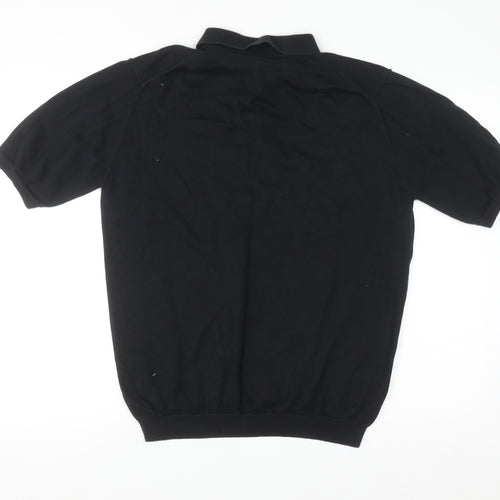 Lyle & Scott Men's Black Cotton Short Sleeve Polo Shirt XL