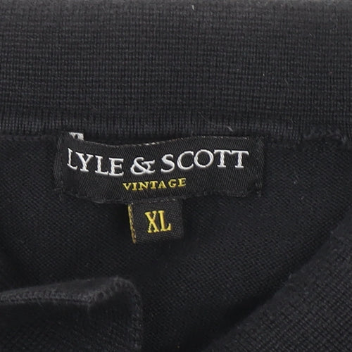 Lyle & Scott Men's Black Cotton Short Sleeve Polo Shirt XL