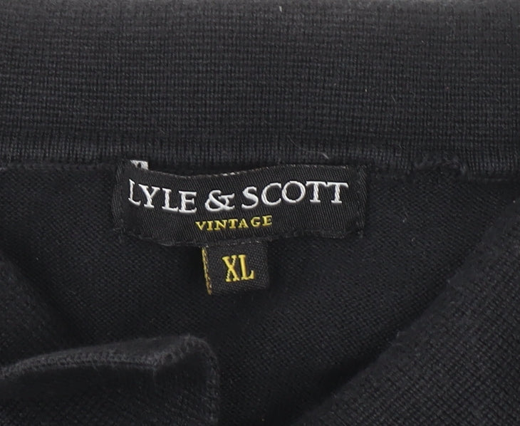Lyle & Scott Men's Black Cotton Short Sleeve Polo Shirt XL