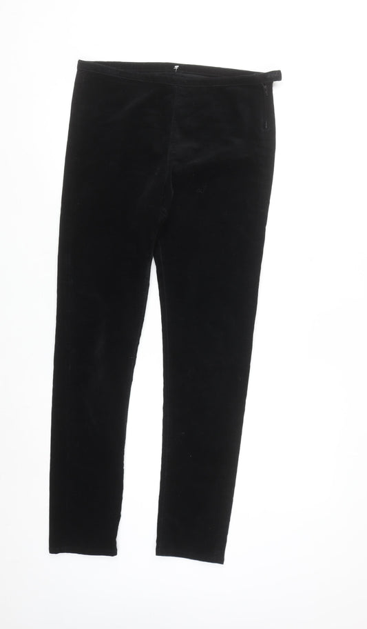 Marks and Spencer Women's Black Size 12 Velvet Slim Leggings