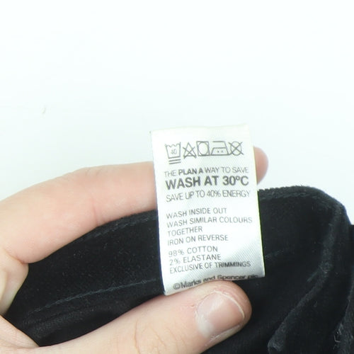 Marks and Spencer Women's Black Size 12 Velvet Slim Leggings