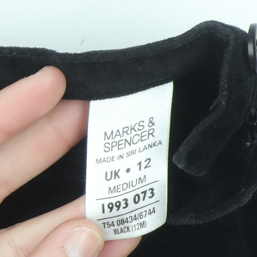 Marks and Spencer Women's Black Size 12 Velvet Slim Leggings