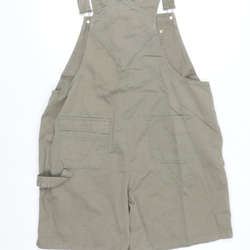 Gloria Vanderbilt Women's Beige Cotton Dungaree Playsuit XL Casual
