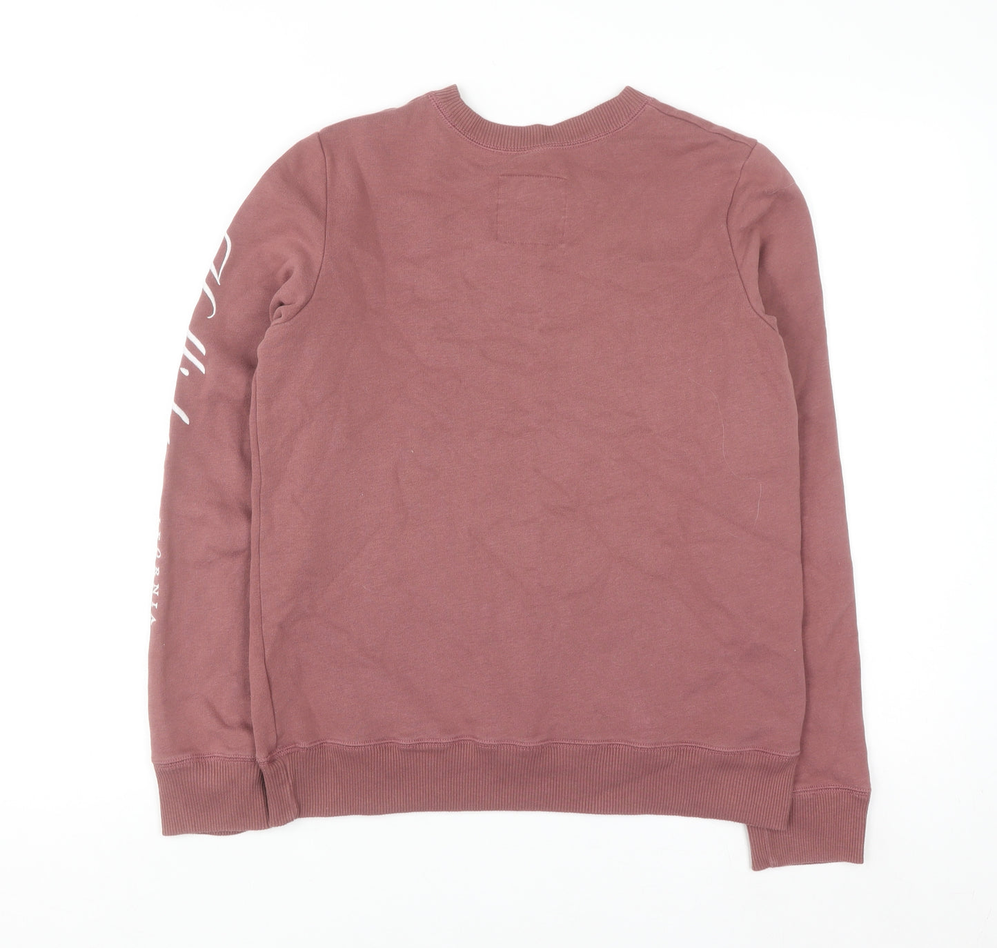 Hollister Women's Pink Pullover Sweatshirt Small Crew Neck Logo Print