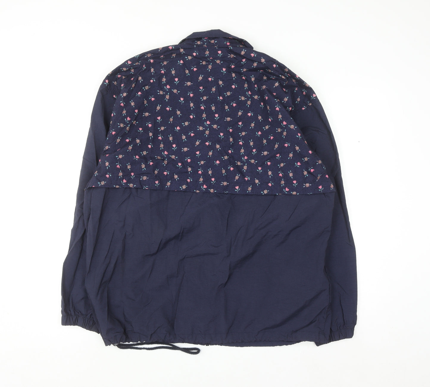 Northern Reflections Women Blue Floral Windbreaker Jacket M Nylon