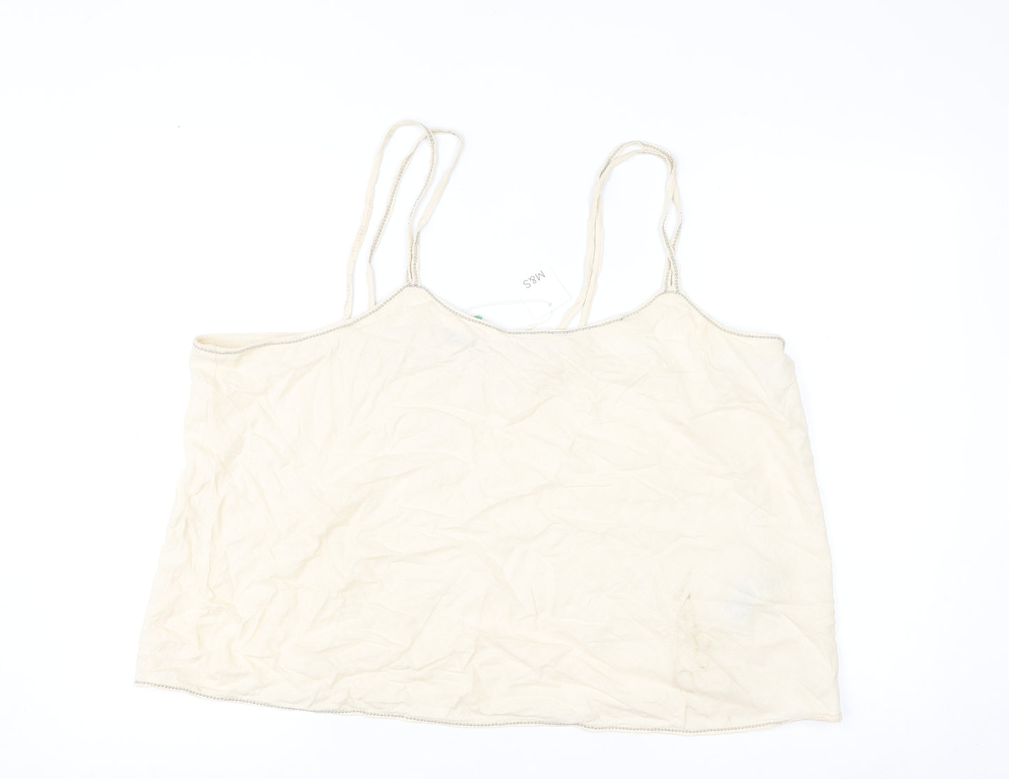 Marks and Spencer Womens Beige Camisole Linen Blend Tank Top Size 20
