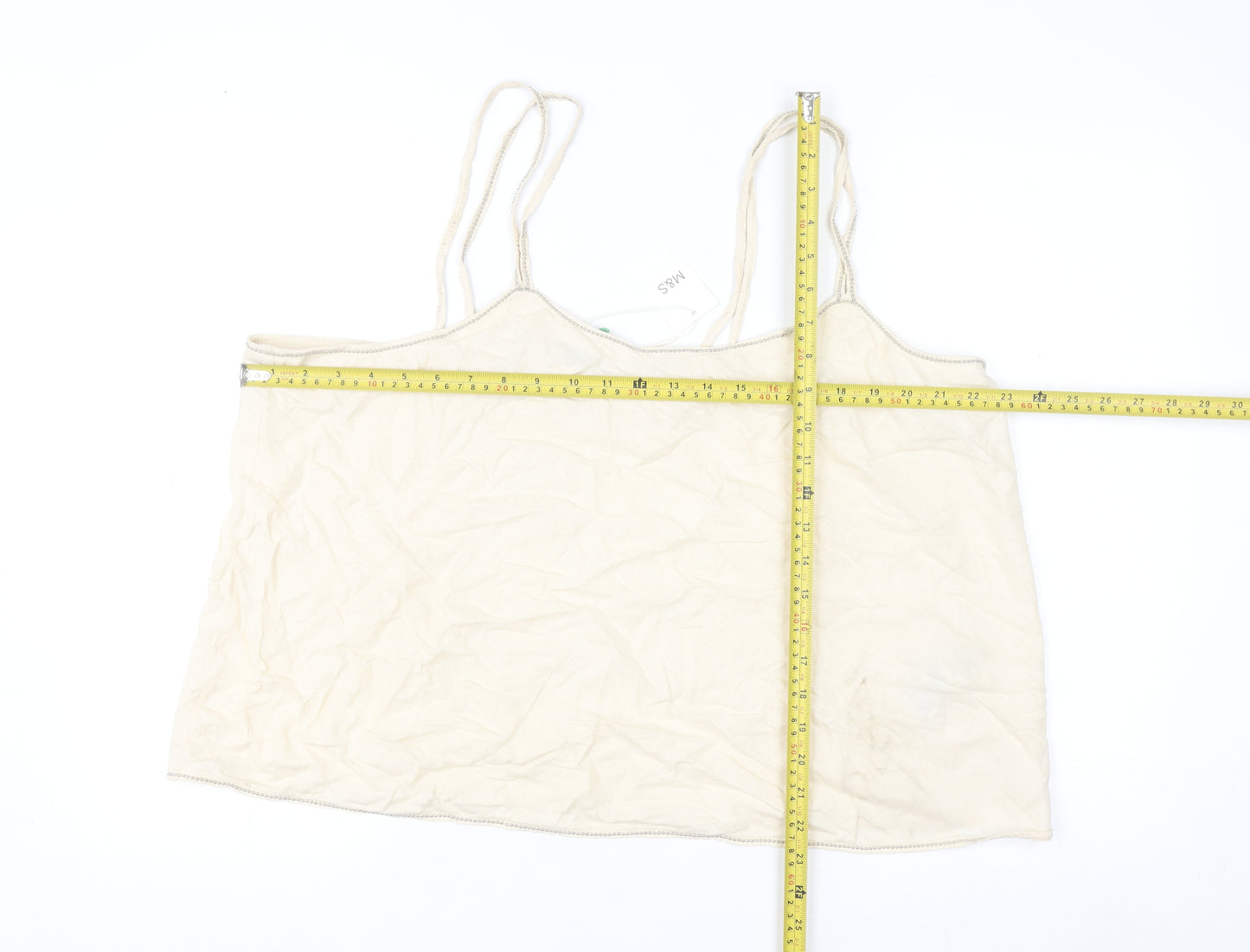 Marks and Spencer Womens Beige Camisole Linen Blend Tank Top Size 20