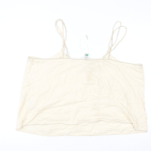 Marks and Spencer Womens Beige Camisole Linen Blend Tank Top Size 20