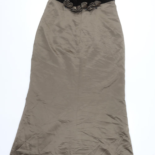 Dessy Creations Women Brown Velvet Long Sheath Dress Size 8