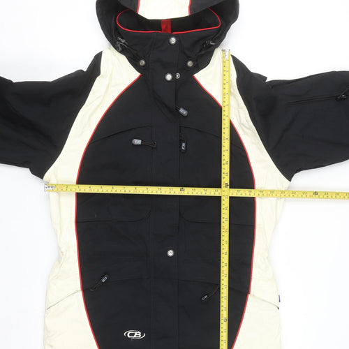 CB Sports Womens Black Ski Jacket Hooded Waterproof Size M