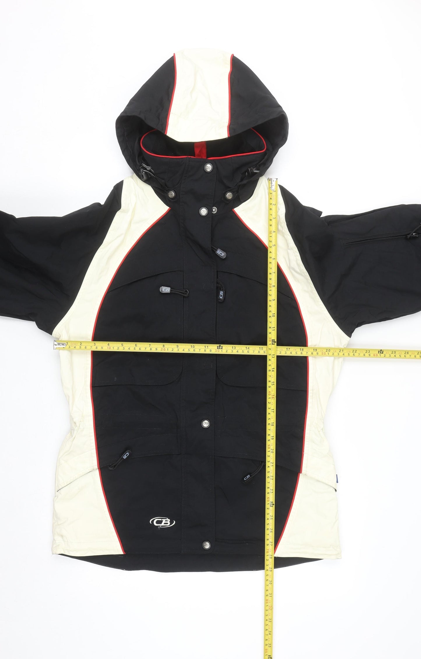 CB Sports Womens Black Ski Jacket Hooded Waterproof Size M