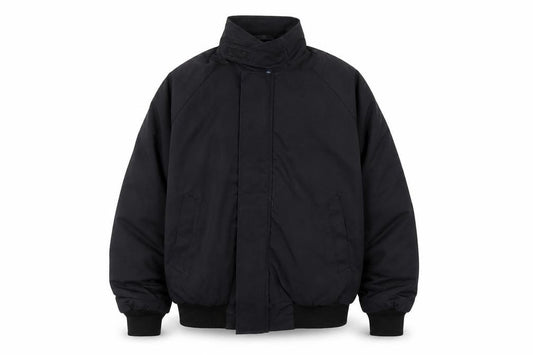Front view of Quarterdeck Collection Men's Black Bomber Jacket S Windproof