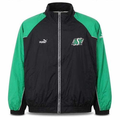 Puma Men's Black Green XL Windbreaker Sports Jacket